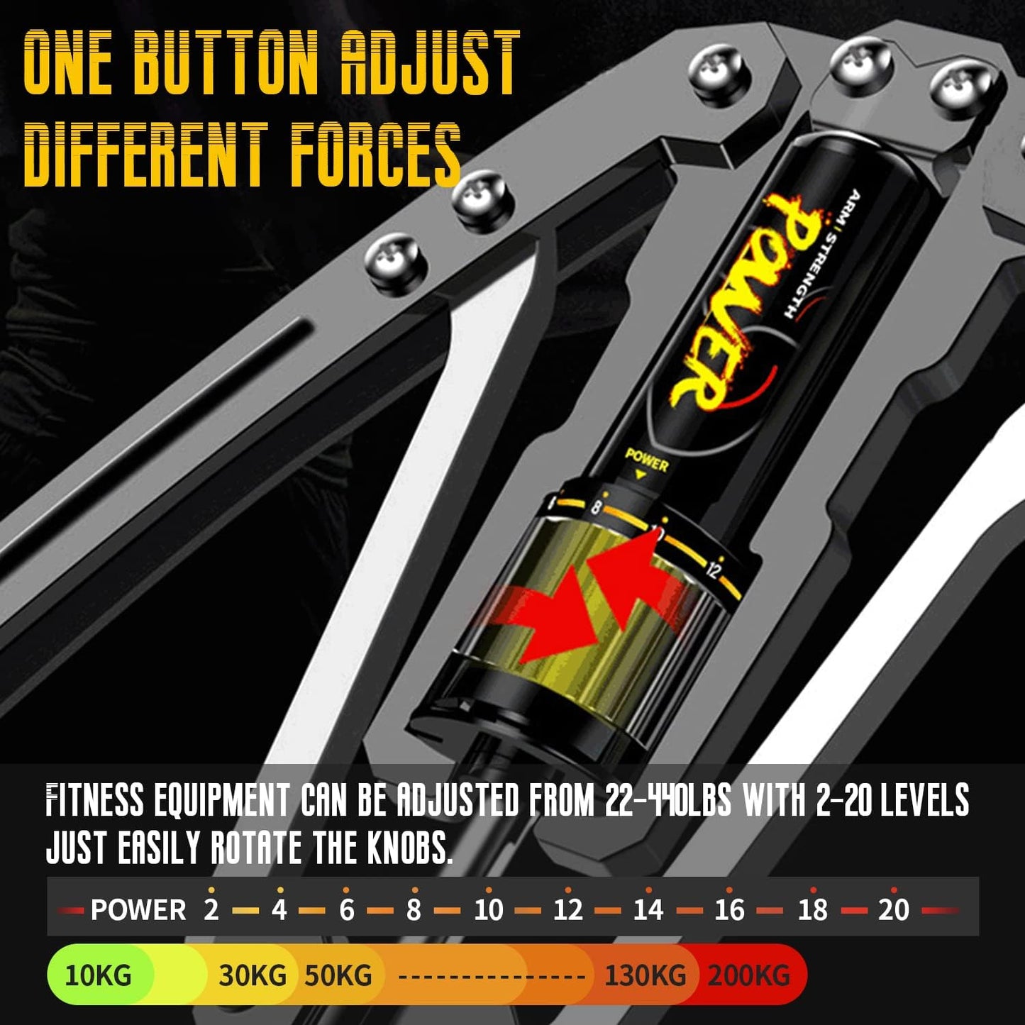 Twister Arm Exerciser - Adjustable 22-440Lbs Hydraulic Power/Home Chest Expander/Shoulder Muscle Training Fitness Equipment/Arm Enhanced Exercise Strengthener