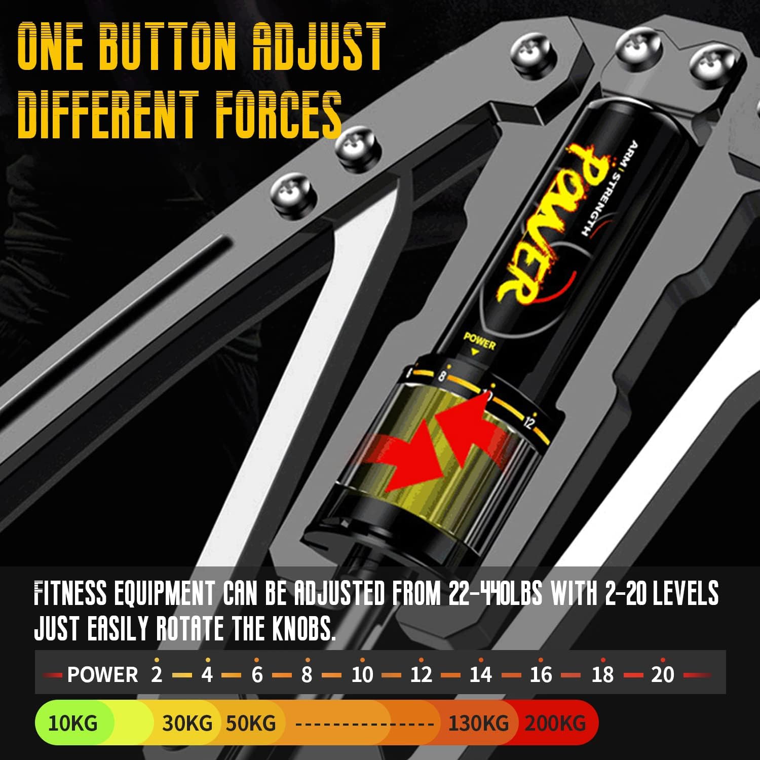 Twister Arm Exerciser - Adjustable 22-440Lbs Hydraulic Power/Home Chest Expander/Shoulder Muscle Training Fitness Equipment/Arm Enhanced Exercise Strengthener