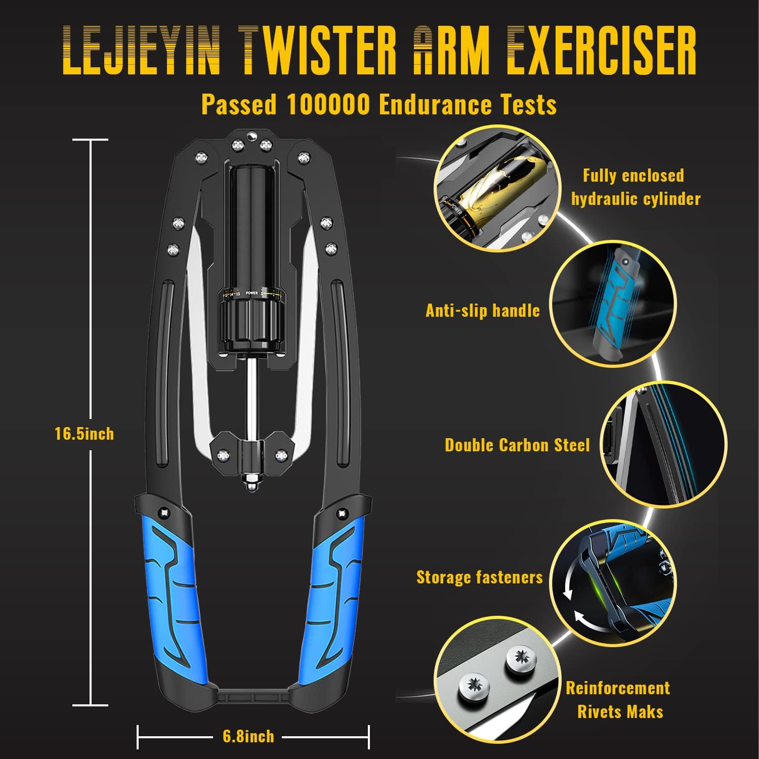 Twister Arm Exerciser - Adjustable 22-440Lbs Hydraulic Power/Home Chest Expander/Shoulder Muscle Training Fitness Equipment/Arm Enhanced Exercise Strengthener