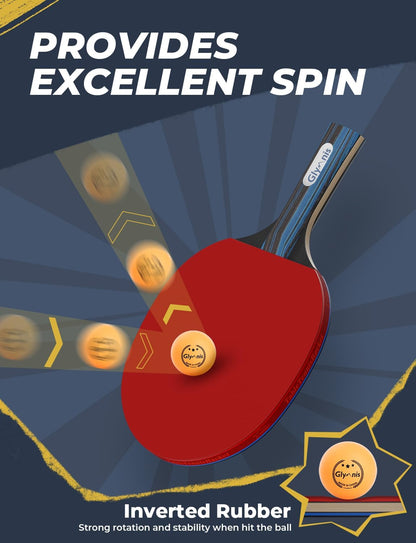 Premium Ping Pong Paddles Set - Complete Table Tennis Rackets with Balls & Storage Case for Indoor/Outdoor Fun (2/4 Player)